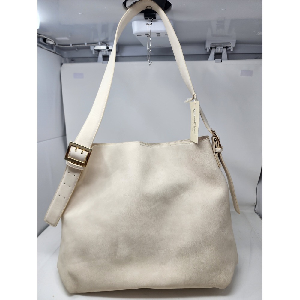 Universal Thread‎ Off-White Faux Leather Hobo Bag Gold Buckle Shoulder Bag NEW